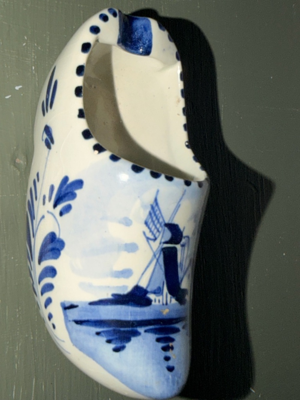 Vintage Delft Porcelain Clog Shoe Ashtray Holland Blue Hand Painted - Picture 4 of 5